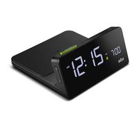 Braun Digital Alarm Clock with Wireless Fast-Charging Pad, Black, BC21BUK