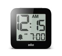 Braun Digital Speaking Alarm Clock with Snooze, Positive LCD Display, Spoken Setting Options, Crescendo Beep Alarm in White, model BC25WP