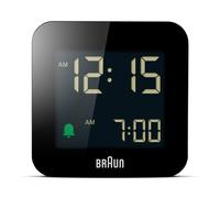 Braun Digital Travel Alarm Clock in Black Braun Black