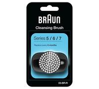 Braun EasyClick ORIGINAL Cleansing Brush Refill For Series 5, 6 and 7 Electric Shaver, Cleans, Exfoliates and Refines Your Skin, For New Generation, White
