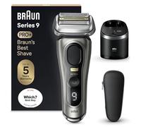 Braun Series 9 Pro Electric Shaver With 4+1 Head, ProLift Trimmer, 5-in-1 SmartCare Center & Leather Travel Case, UK 2 Pin Plug, 9465cc, Silver Razor