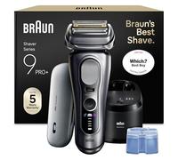 Braun Series 9 PRO+ Electric Shaver, 5+1 Ultra Thin Precision Blades, Pro SensoAdapt, Up to 60 min, PowerCase, 6in1 SmartCare Center, Wet & Dry Razor for Men, 9677CCE, Silver