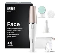 Braun FaceSpa, Facial Epilator Cleansing & Skin Vitalizing System, + 4 Extras, 851V, White/Bronze