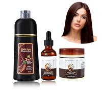 Braun Hair Dye, 500 ml Hair Dye Shampoo + 50 ml Batana Oil Hair Treatment + 300 g Hair Mask, Anti-Grey Shampoo, Unisex Hair Care Set