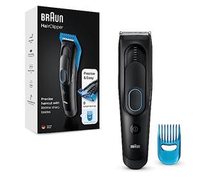 Braun HC5010 Hair Clipper, Men's Hair Clipper with 9 Settings, 2 Pin Bathroom Plug
