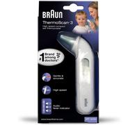 Braun IRT3030 ThermoScan 3 Infrared Ear Thermometer - 1-Second Accurate Reading, Memory Recall, Audio Fever Indicator