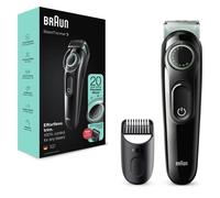 Braun Men's Beard Trimmer Series 3 & Hair Clippers, With Lifetime Sharp Blades Easily Cut Through Long Thick Hair, Precision Dial For 20 Length Settings In 0.5 Mm Step Sizes, BT3221, Black/Volt Green