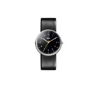 Braun Mens 3-Hand Analogue Quartz Watch, Black Dial and Black Leather Strap, 38mm Stainless Steel Case, model BN0021BKBKG.