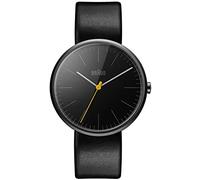 Braun Men's Quartz Watch with Black Dial Analogue Display and Black Leather Strap BN0172BKBKG