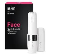 Braun Mini Facial Hair Remover for Women, FS1005, White | Face Trimmer, Built-In Smartlight, Rotary Blade, Compact Travel Size, Gentle Hair Removal, AA Battery Included