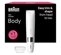 Braun Mini Trimmer, Body Trimmer, for Easy Trim & Shape, + 1 Extra, BS1000, White
