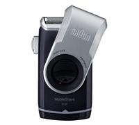 Braun MobileShave M-90 Men's Portable Electric Foil Shaver Travel Battery Razor,Black, Silver