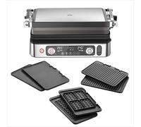 Braun MultiGrill 9 CG 9167, Electric Panini Maker with Grill Plate, Waffles, 2 Independent Thermostats, 3 Cooking Positions, Thermoprobe Included, Dishwasher Safe Plates, 2000W, Black/Stainless Steel