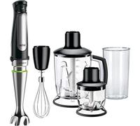 Braun MultiQuick 7 Hand Blender MQ7o45 Aperitif, Variable Speed Control, Anti Splash, Includes 4 Attachments; 350 ml Chopper, 1.25 Litre Blender, Whisk and BPA-Free Plastic Beaker - Black