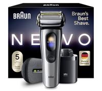 Braun NEVO Men’s Electric Shaver with AeroTouch Technology for A No Compromise Shave. Smart Display. Includes Care 7in1 System, Power Travel Case, NEVO17000C, Silver