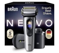 Braun NEVO Men’s Electric Shaver with AeroTouch Technology, Silver | Smart Display. Includes Care 7in1 System, Power Travel Case, Ultra Adaptive Head, Wet & Dry, 60-Min Runtime, NEVO17000C