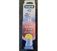Oral-B iO Series Gentle Care, Original Replacement Round Brush Heads, Angled Bristles for Deeper Plaque Removal, Softest Brush Head for Sensitive Gums, for Oral-B iO Electric Toothbrushes, 4