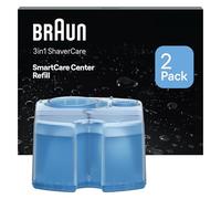 Braun Original Shaver Care SmartCare Center Refill Cartridges, 2 Pack | Cleans 10x Better Than Water, 3in1 Formula with Lemon Fresh Scent, Hygienic Cleaning to Remove Hair & Skin Particles