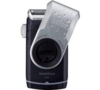 Braun PocketGo Mobile Shave Electric Travel Shaver, for On The Go, Fully Washable, M90, Black/Silver