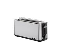 Braun PurShine HT 1610 BK Toaster, 25 cm Bread Slot, 8 Browning Levels, Reheat and Defrost Function, Bakery Warmer, Crumb Compartment 1030 W,