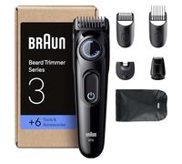 Braun Series 3 Beard Trimmer for Men, 6-in-1 Grooming Kit, Ultra-Sharp Blades, 40 Precision Lengths, 50 Min Cordless, BT3565 Black/Blue