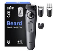 Braun Series 3 Beard Trimmer for Men, BT3525, Moonstone Grey | 40 Length Settings, Ultra Sharp Blade, 4 Styling Tools, Precision Wheel, 50-Min Runtime, Rechargeable