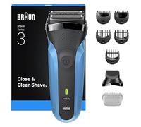 Braun Series 3 Men's Electric Shaver with 3 Flexible Blades, Beard Trimmer Attachment, +5 Comb Attachments, Wet and Dry Razor for Men, 310BT, Blue