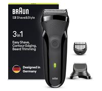 Braun Series 3 Style & Shave Electric Shaver, For Men with Precision Beard Trimmer and 5 Combs, Gifts For Men, UK 2 Pin Plug, 300BT, Black Razor