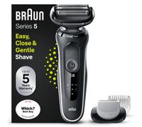 Braun Series 5 51-W1600s Electric Shaver for Men with EasyClick Body Groomer Attachment, EasyClean, Wet & Dry, Rechargeable, Cordless Foil Razor, Whi