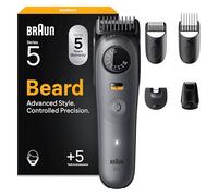 Braun Series 5 Beard Trimmer, BT5525, Grey - 5 Styling Tools, Mens Beard Trimmer with Ultra Sharp Blade, Waterproof, 40 Lengths & 120 min Cordless Use