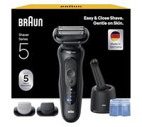 Braun Series 5 Electric Shaver, Up to 50 min, 4in1 SmartCare Center, +2 Attachments, Cordless, Wet & Dry Razor for Men, 100% Waterproof, 52-N7650CC, Black