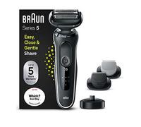 Braun Series 5 Electric Shaver with Charging Stand and 2 Easy Click Attachments - White 50-W4650cs