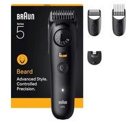 Braun Series 5 Face Hair Trimmer, +4 Styling Instruments, Extremely Sharp Blade, 120 Minute Runtime, PrecisionWheel Pitch for Precision Adjustment and Lock, BT5520, Black
