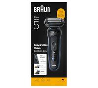 Braun Series 5 Men's Electric Shaver with 50 Minutes Battery Life, +2 Attachments, Wireless Wet and Dry Shaver for Men, Made in Germany, Waterproof, 52-B1650s, Blue
