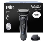 Braun Series 6 Electric Shaver for Men, Wet & Dry Razor, Grey | Foil Shaver, with Precision Trimmer Attachment, Cordless, 100 Percent Waterproof, Up to 60 min Runtime, 62-G1200SI