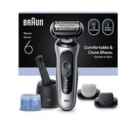 Braun Series 6 Electric Shaver, SmartCare Center, +2 Attachments, 62-S7650CC, Silver, Silver