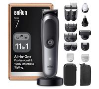 Braun All-in-One Series 7 Grooming Kit, 12in1, ProBlade & AutoSense, 120 Min, SkinGuard & Beard Fading, AquaGrip for Under Water Use, AIO7545, Grey