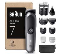 Braun All-in-One Series 7 Grooming Kit, 12in1, ProBlade & AutoSense, 120 Min, SkinGuard & Beard Fading, AquaGrip for Under Water Use, AIO7545, Grey