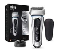 Braun Series 8 Electric Shaver for Men with Precision Trimmer, Charging Stand & Travel Case, Cordless Foil Razor, Wet & Dry, 100% Waterproof, UK 2 Pin Plug, 8350s, Silver Razor