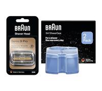 Braun Series 9 Electric Shaver Original Replacement Head, 94M, Braun 3in1 Original Shaver Care Refill Cartridges, Hygienic Cleaning, 2 Pack
