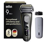 Braun Series 9 PRO+ Electric Shaver, Wet & Dry Razor for Men with 5+1 Ultra Thin Precision Blades, Pro SensoAdapt, Up to 60 min, PowerCase, Charging Stand, (Model 9625S), Graphite
