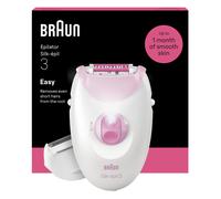 Braun Silk·épil 3, Corded Epilator, Easy Hair Removal, Lasting Smooth Skin, Includes Shaver Head and Trimmer Comb, 3-031, Pink