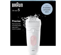 Braun Silk-épil 5, Epilator for Easy Hair Removal, Wet & Dry, with Cleaning Brush, Smartplug, Lasting Smooth Skin, 5-000, White/Flamingo, EU Plug