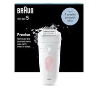 Braun Silk-épil 5, Epilator for Easy Hair Removal, Wet & Dry, with Cleaning Brush, Smartplug, Lasting Smooth Skin, 5-000, White/Flamingo, EU Plug