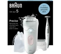 BRAUN Silk-épil 5 5-230 Wet & Dry Epilator - White & Flamingo, White,Pink