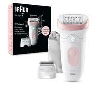 Braun Silk-épil 7, Epilator For Easy Hair Removal, Lasting Smooth Skin, 7-030, White/Flamingo