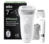 Electric epilator - BRAUN - Silk-épil 7 - Easy hair removal - Long-lasting soft skin - 7-441 - White / Silver