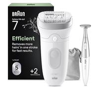 Silk-épil 7 Epilator with Wide Head for Easy Hair Removal, Braun Epilator for Women, Wet & Dry, Lasting Smooth Skin, Bikini Trimmer Women, 7-210,