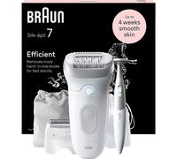 Braun Silk-épil 7 SE7-241, Wet & Dry Cordless Epilator For Easy Hair Removal, Lasting Smooth Skin, White/Silver