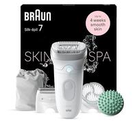 Braun Silk-épil 7 SkinSpa, Epilator with Wide Head for Easy Hair Removal, Wet & Dry, Lasting Smooth Skin, All-in-One Kit, 7-081, White/Silver